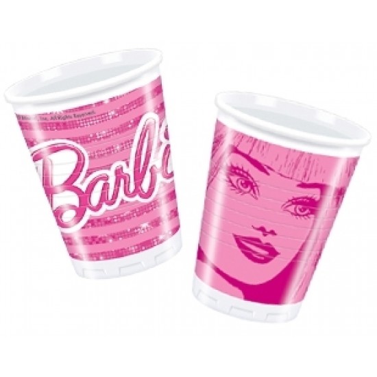 10 Adet 180/200cc Barbie Fabuluous Plastik Bardak