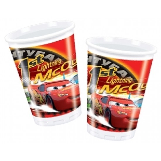 10 Adet 180/200cc World Of Cars Plastik Bardak