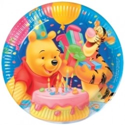 10 Adet 23 Santim Winnie Doğum Günü Kağıt Tabak