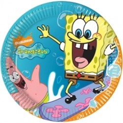 10 Adet 23 Cm. Sponge Bob Surfing Kağıt Tabak