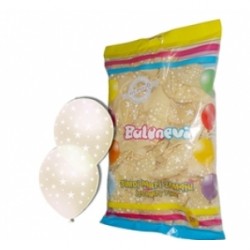 12 inç Çepeçevre Beyaz Yıldız Baskılı Karışık Pastel Renk Balon