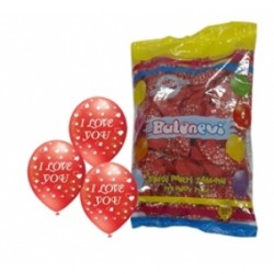 12 İnç Çepeçevre I Love You Baskılı Kırmızı Renk Balon