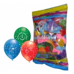 12 İnç Çepeçevre İyiki Doğdun Baskılı Karışık Pastel Renk Balon