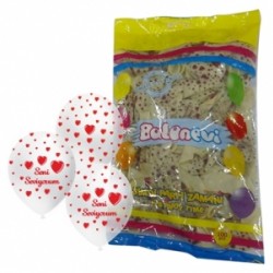 12 İnç Çepeçevre Seni Seviyorum Baskılı Şeffaf Kırmızı Renk Balon