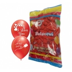 12 İnç I Love You Baskılı Kırmızı Balon