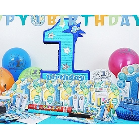 16 Kişilik First Birthday Blue Lüks Set