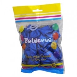 25li 12 inç Metalik Mavi Baskı Balon