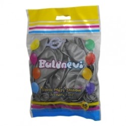 25li 12 inç Metalik Silver Baskı Balon