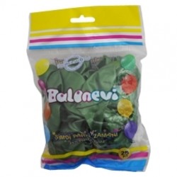 25li 12 inç Metalik Yeşil Baskı Balon