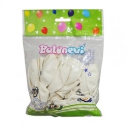 25li Çepeçevre 12 inç Beyaz Nazar Boncuğu Baskılı Balon