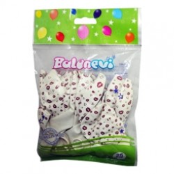 25li Çepeçevre 12 inç Dudaklar Baskılı Balon