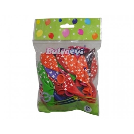 25li Çepeçevre 12 inç Kelebek Baskılı Balon