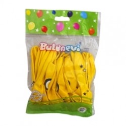 25li Çepeçevre 12 inç Sarı Nazar Boncuğu Baskılı Balon