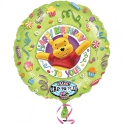 28 inç Winnie the Pooh Happy Birthday Müzikli Folyo Balon