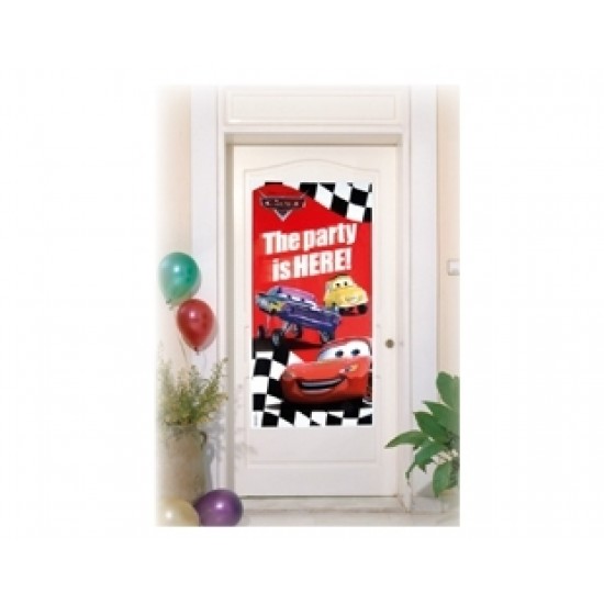 Cars Red Plastik Kapı Banner