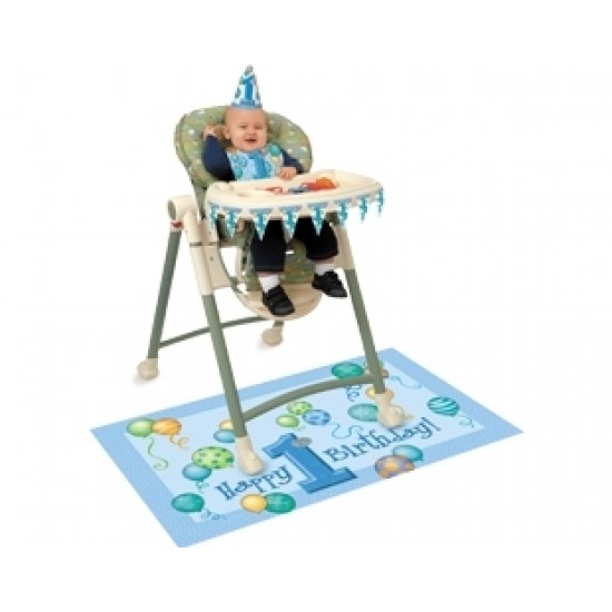 First Birthday Balloons Blue Parti Set